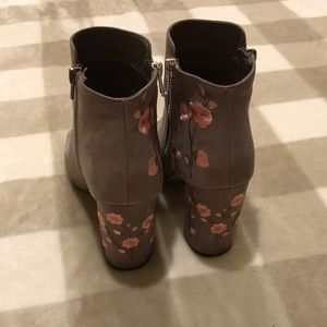 Candie’s Peep-Toe Embroidered Heel Booties